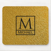 Gold Texture Mouse Pad with Initial & Name Muismat (Voorkant)