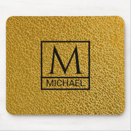 Gold Texture Mouse Pad with Initial & Name Muismat