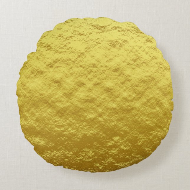 Gold Texture Pattern (Luxurous Golden Glow) Rond Kussen (Voorkant)