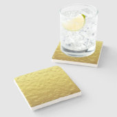 Gold Texture Pattern (Luxurous Golden Glow) Stenen Onderzetter (Zijkant)