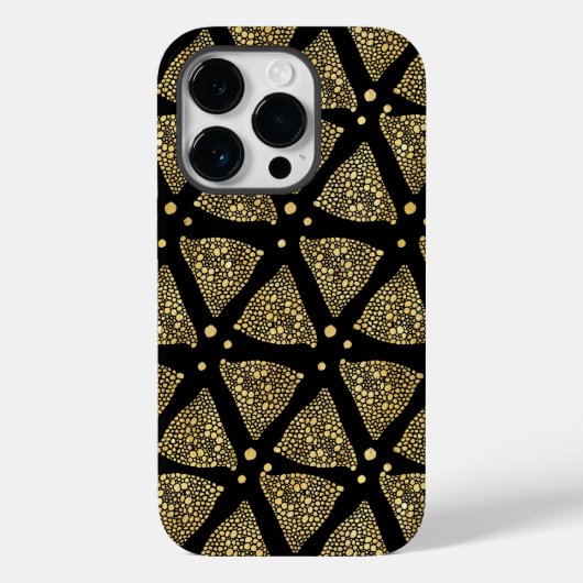 Gold Texture Triangles Modern Pattern Case-Mate iPhone Case (Achterkant)