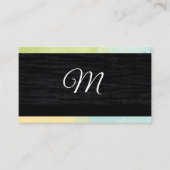 Gold Texture | Velvet Black met Monogram Business Visitekaartje (Voorkant)