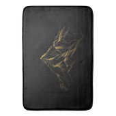 Gold textured abstract mountain lineart badmat (Voorkant Verticaal)