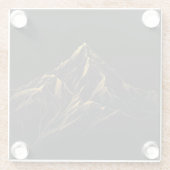 Gold textured abstract mountain lineart glazen onderzetter (Achterkant)