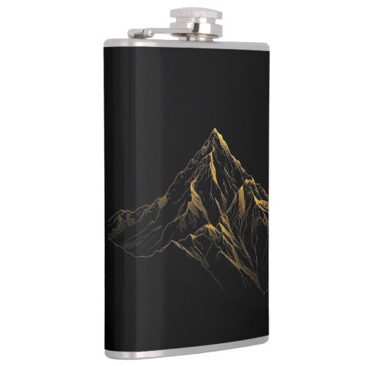 Gold textured abstract mountain lineart heupfles (Rechts)