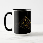 Gold textured abstract mountain lineart mok (Links)