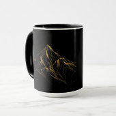 Gold textured abstract mountain lineart mok (Voorkant links)