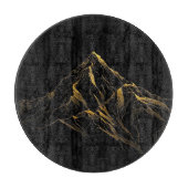 Gold textured abstract mountain lineart snijplank (Voorkant)