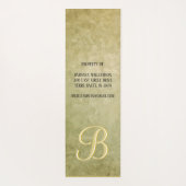 Gold Textured Custom Monogram Name Tree Pose Yogamat (Achterkant)