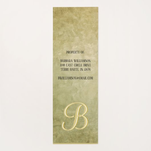 Gold Textured Custom Monogram Name Tree Pose Yogamat (Achterkant)