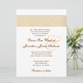 Gold Textured Damask en Gold Metallic Kaart (Staand voorkant)