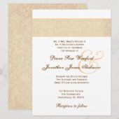 Gold Textured Damask en Gold Metallic Kaart (Voorkant / Achterkant)