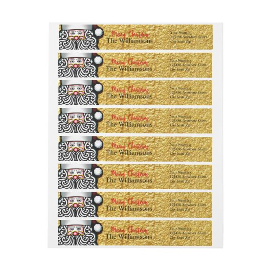 Gold Textured Foil Merry kerstkerstkerstadres (Vel)