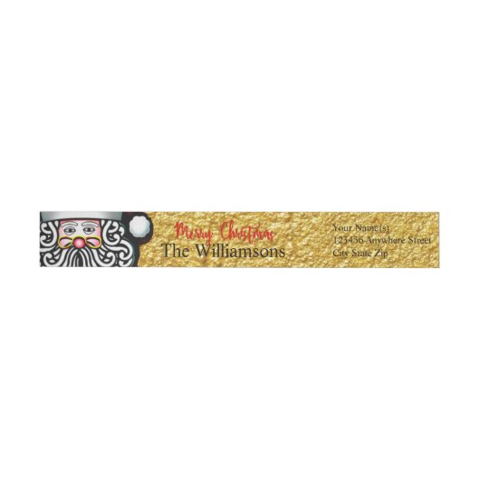 Gold Textured Foil Merry kerstkerstkerstadres (Individueel)