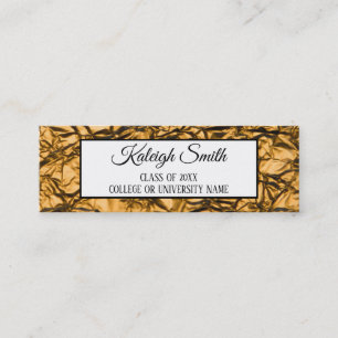 Gold Textured-look Afstuderen Insert Name Kaart Contactkaartje