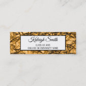 Gold Textured-look Afstuderen Insert Name Kaart Contactkaartje (Voorkant)