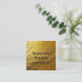 Gold Textured Vierkante Visitekaartje (Staand voorkant)
