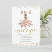 Gold The Night before Invitation Kaart (Staand voorkant)