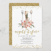 Gold The Night before Invitation Kaart (Voorkant / Achterkant)