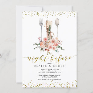 Gold The Night before Invitation Kaart