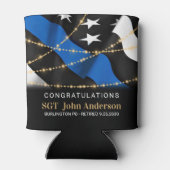 Gold Thin Blue line van politie Blikjeskoeler (Achterkant)