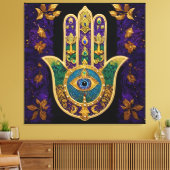  Gold Third Eye Hamsa Canvas Afdruk (Insitu (Woonkamer))