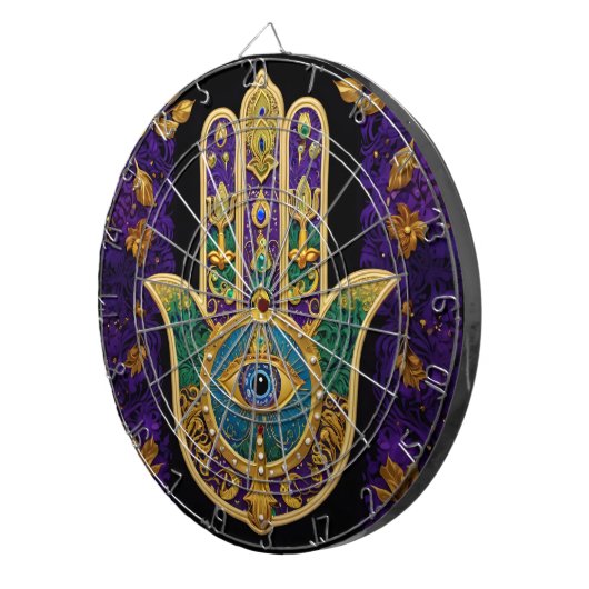 Gold Third Eye Hamsa Dartbord (Voorkant Rechts)