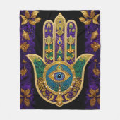 Gold Third Eye Hamsa Fleece Deken (Voorkant)