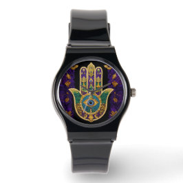  Gold Third Eye Hamsa Horloge
