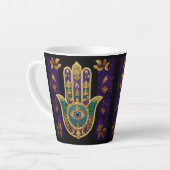 Gold Third Eye Hamsa Latte Mok (Linkerhoek)
