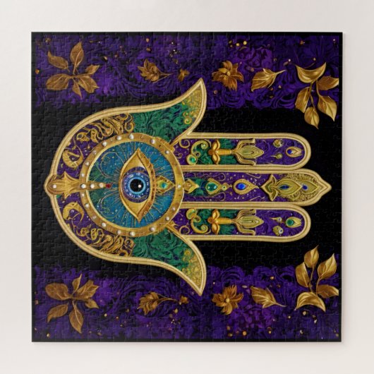 Gold Third Eye Hamsa Legpuzzel (Horizontaal)