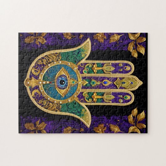 Gold Third Eye Hamsa Legpuzzel (Horizontaal)