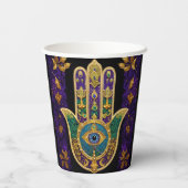  Gold Third Eye Hamsa Papieren Bekers (Achterkant)