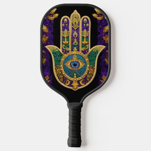  Gold Third Eye Hamsa Pickleball Paddle (Achterkant)