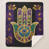 Gold Third Eye Hamsa Sherpa Deken (Voorkant)