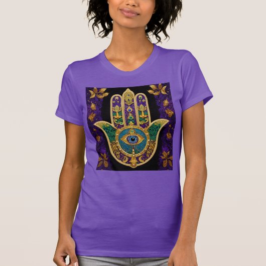  Gold Third Eye Hamsa T-shirt (Voorkant)
