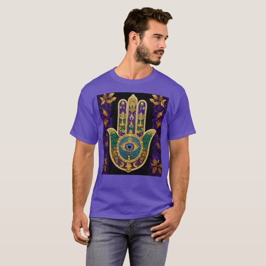  Gold Third Eye Hamsa T-shirt (Voorkant volledig)