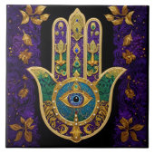  Gold Third Eye Hamsa Tegeltje (Voorkant)