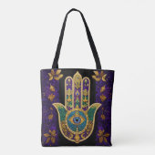  Gold Third Eye Hamsa Tote Bag (Achterkant)