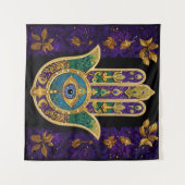 Gold Third Eye Hamsa Wandkleed (Voorkant (horizontaal))