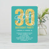 Gold Thirty en Flirty 30ste verjaardagsfeestje uit Kaart (Staand voorkant)