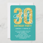 Gold Thirty en Flirty 30ste verjaardagsfeestje uit Kaart (Voorkant)