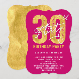 Gold Thirty en Flirty 30ste verjaardagsfeestje uit Kaart