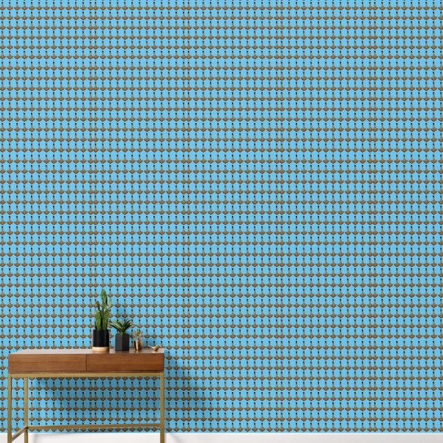 Gold Thor Hammer blauw glad vinyl behang (Hal)