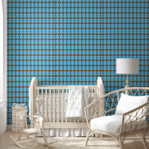 Gold Thor Hammer blauw glad vinyl behang