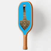 Gold Thor Hammer blauw tan pickleball paddle (Links)