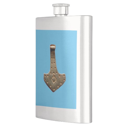 Gold Thor Hammer blauwe roestvrijstalen kolf Flacon (Links)