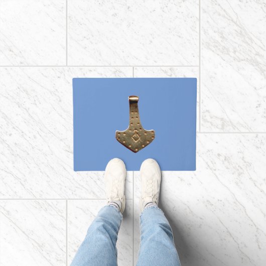 Gold Thor Hammer blue doormat Deurmat (Binnen)
