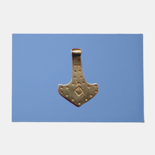 Gold Thor Hammer blue grote hormoon Deurmat (Voorkant)