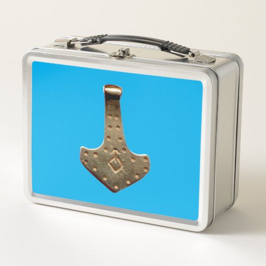 Gold Thor Hammer blue, roestvrij lunchbox (Voorkant)